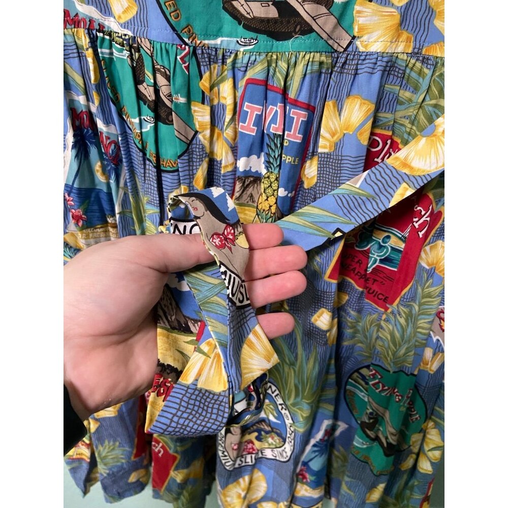 NWT Reyn‎ Spooner Women's Floral Pineapple Royal Hawaiian Dress with Tie Medium - Picture 7 of 9